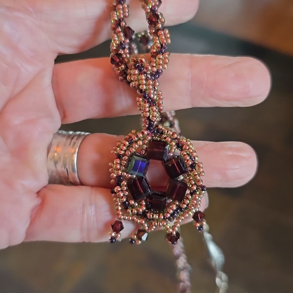 Beaded Handmade Necklace, Sterling Silver Magnetic Clasp! NWOT! - Picture 7 of 8